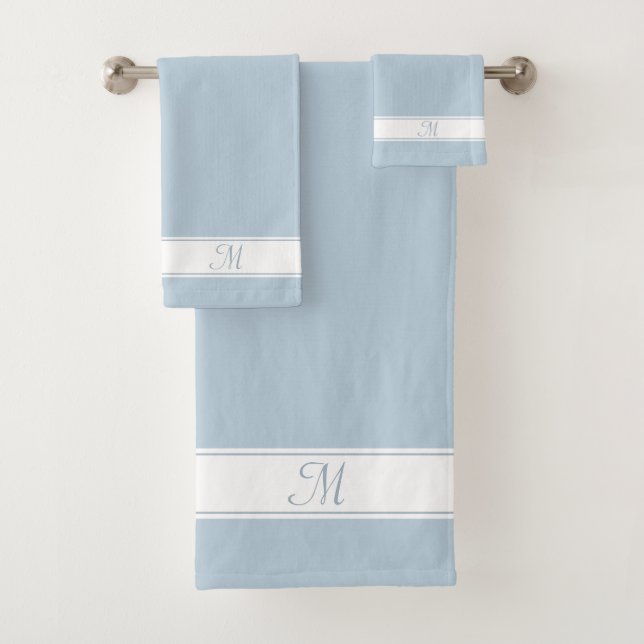 Elegante Monograma sobre blanco y azul maravilloso (In situ)