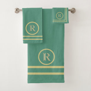 Elegante Monograma Sofisticado de Oro Verde