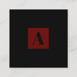 Elegante Monograma Tarjeta de visita Red Oscura