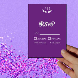 Elegante Monograma Tarjeta RSVP de tono de joyas p