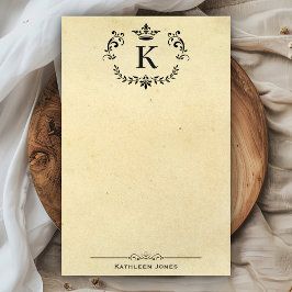 Elegante Monograma y Nombre | Papel Vintage Person