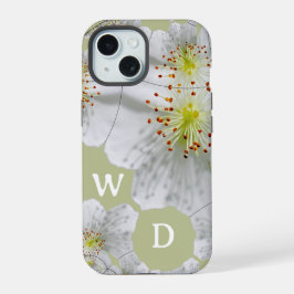 Elegante Monogramado Arte Cuto Floral Amarillo Mar