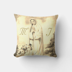 Elegante Monogramado con Cojín decorativo Rosa de 