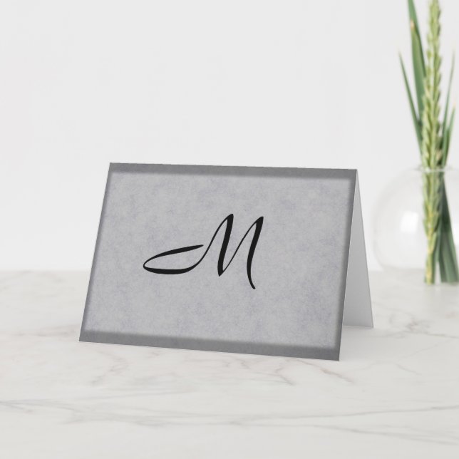 Elegante Monogramado Notecard (Anverso)