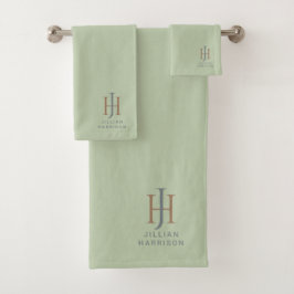 Elegante Monogramed Sage Green