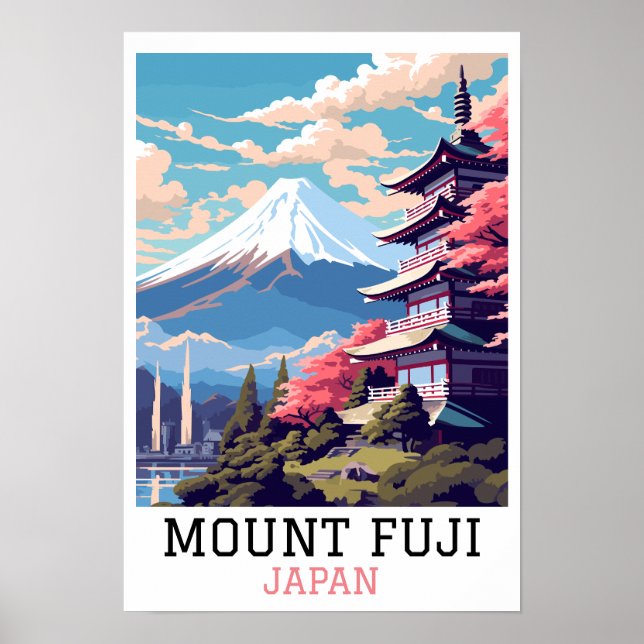 Elegante Monte Fuji Japón Viajes de arte (Frente)