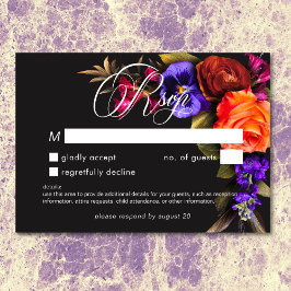 Elegante Moody Vibrant Sunset Floral Sin Cena RSVP