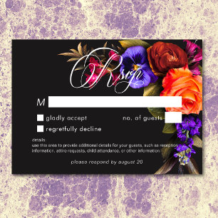 Elegante Moody Vibrant Sunset Floral Sin Cena RSVP