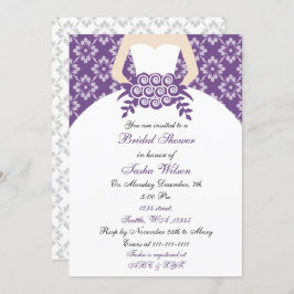 Elegante Morado Bridal Shower Invitación