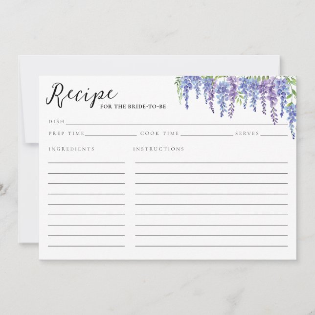 Elegante Morado Floral Watercolor Bridal Shower (Anverso)