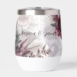 Elegante morado, rosa y marrón floral