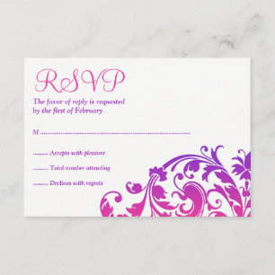 Elegante morado rosado florido Bat Mitzvah RSVP