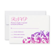 Elegante morado rosado florido Bat Mitzvah RSVP