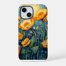 Elegante mosaico Art Nouveau de adormidera dorada