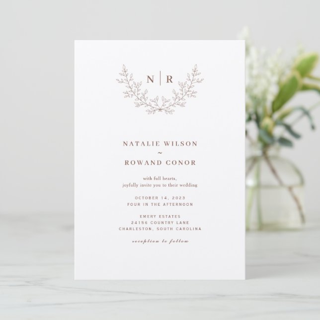Elegante motivo de invitación a la boda (Anverso de pie)