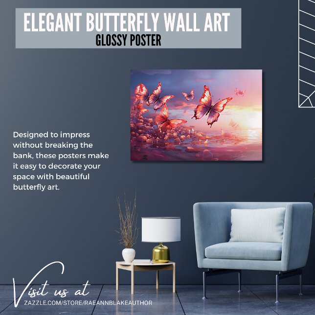 Elegante Muro de Mariposa Arte Poster brillante (Subido por el creador)