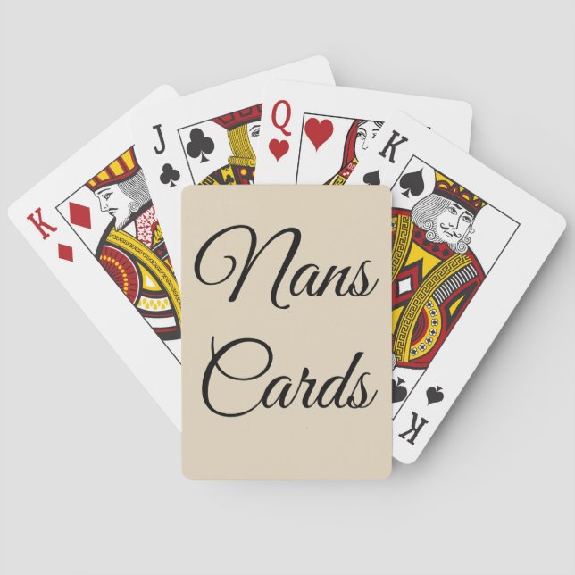 Elegante nans personalizados jugando cartas (Reverso)