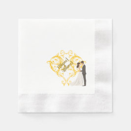 Elegante Napkin Boda de oro con servilleta de pape