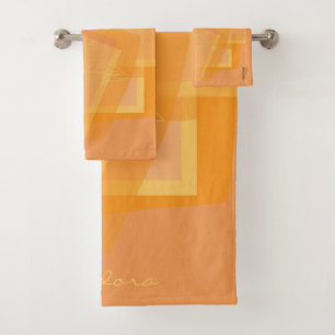 Elegante Naranja amarillo dorado Abstract Floral