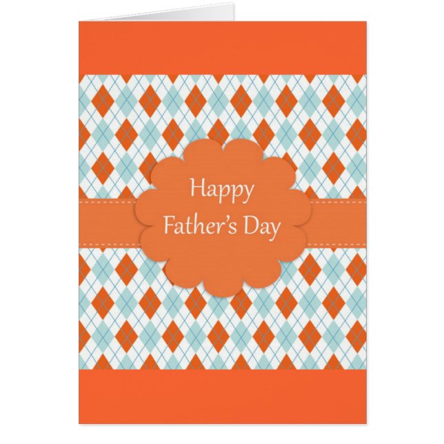 Elegante Naranja Argyle Pattern Dad (Frente)