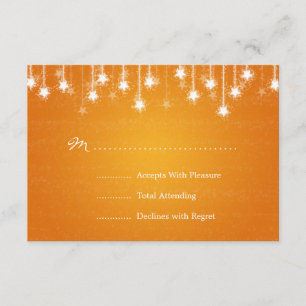 Elegante Naranja de Bodas RSVP Shimmering Stars
