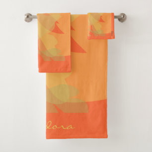 Elegante Naranja de oro Abstract Floral