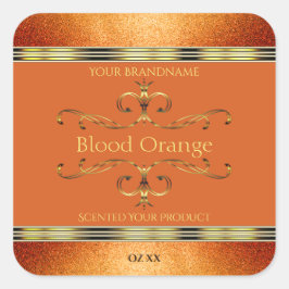 Elegante Naranja Etiquetas de productos de oro Pur