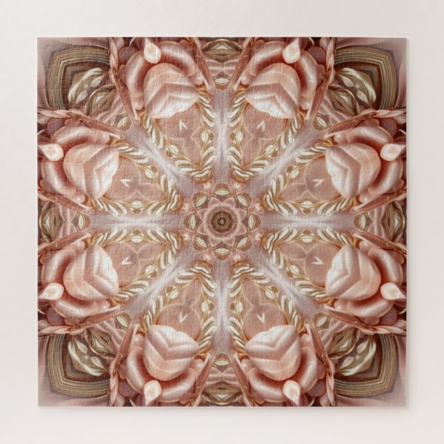 Elegante Naranja Peach Floral Jigsaw Puzzle (Vertical)