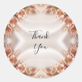 Elegante Naranja Peach Floral Pegatina