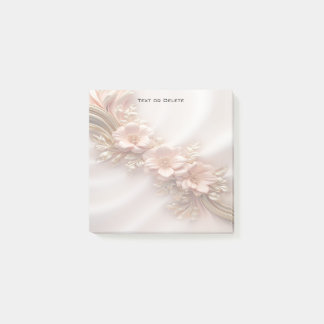 Elegante Naranja Peach Floral Post nota