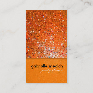 Elegante Naranja Purpurina Fiesta Planner tarjeta