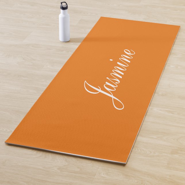 Elegante Naranja Vivid Yoga Mat personalizado (In situ)