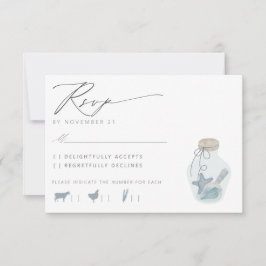 Elegante Nautical Beach Seashell Wedding RSVP