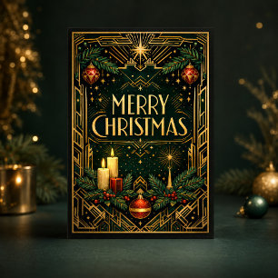 Elegante Navidad Art Déco en Oro