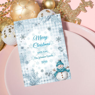 Elegante Navidad Azul y Blanca Helada