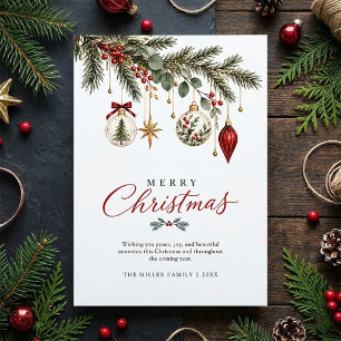 Elegante Navidad Botánica de hoja perenne Feliz Na