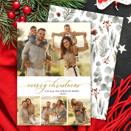 Elegante Navidad botánico de 4 Collages de fotos