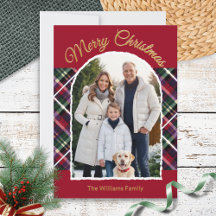 Elegante Navidad con Foto en Arco de Cuadros Escoc