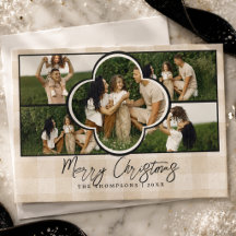 Elegante Navidad con Gingham Neutral Multi Foto