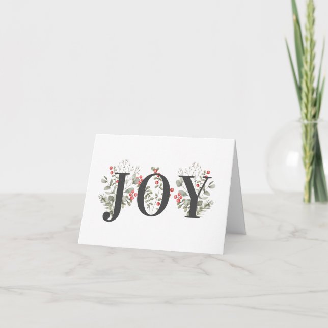 Elegante Navidad de Invierno Greenery JOY (Anverso)