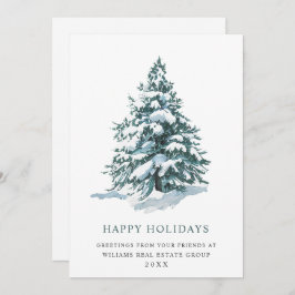 Elegante Navidad de Pino Árbol Saludo Corporativo