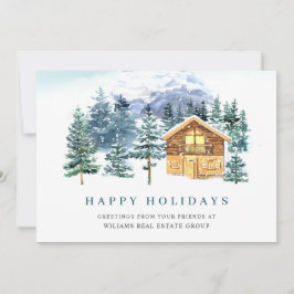 Elegante Navidad de Pino Árbol Saludo Corporativo