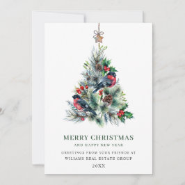 Elegante Navidad de Pino Árbol Saludo Corporativo