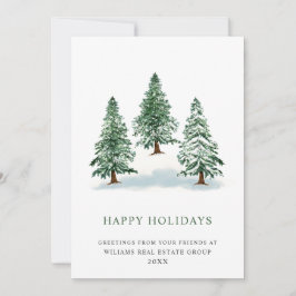 Elegante Navidad de Pino Árbol Saludo Corporativo