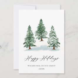 Elegante Navidad de Pino Árbol Saludo Corporativo