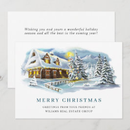 Elegante Navidad de Pino Árbol Saludo Corporativo