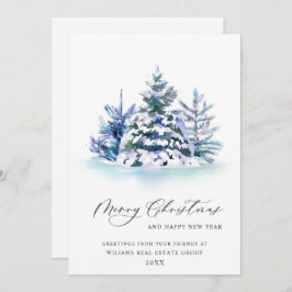 Elegante Navidad de Pino Árbol Saludo Corporativo