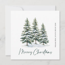 Elegante Navidad de Pino Árbol Saludo Corporativo