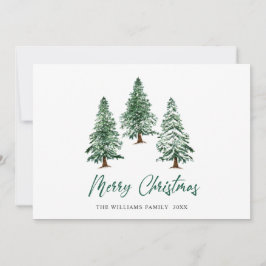 Elegante Navidad de Pino Árbol Saludo Corporativo