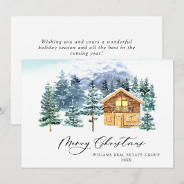 Elegante Navidad de Pino Árbol Saludo Corporativo